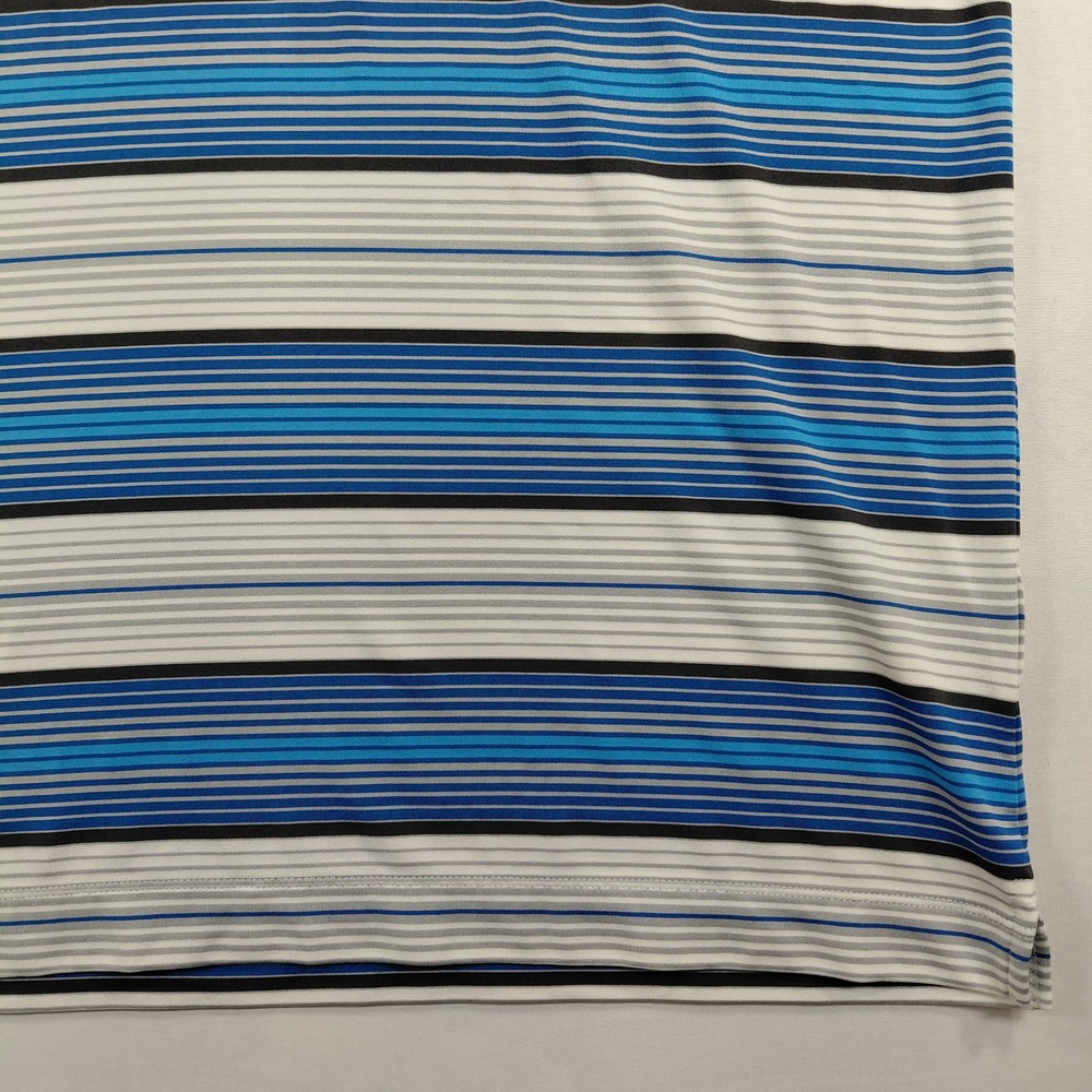 Nike‎ Golf Tour Performance Dri-Fit Mens Large Blue Striped Short Sleeve Polo - Picture 6 of 13